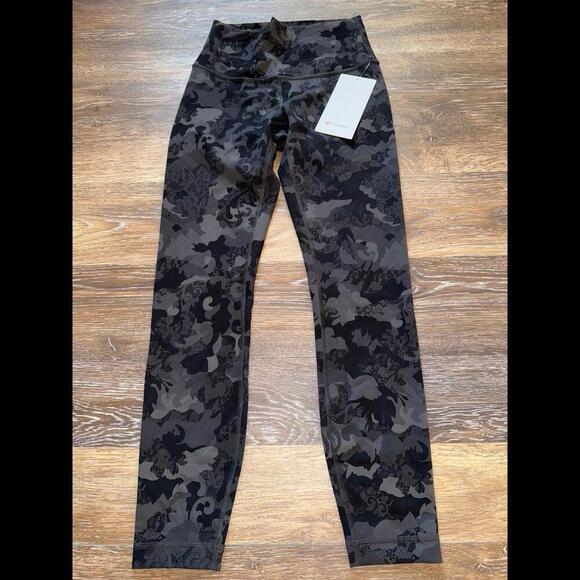 Lululemon Wunder Train High Rise 25” Hidden Heritage Lace Black Size 6 NWT - Picture 2 of 7